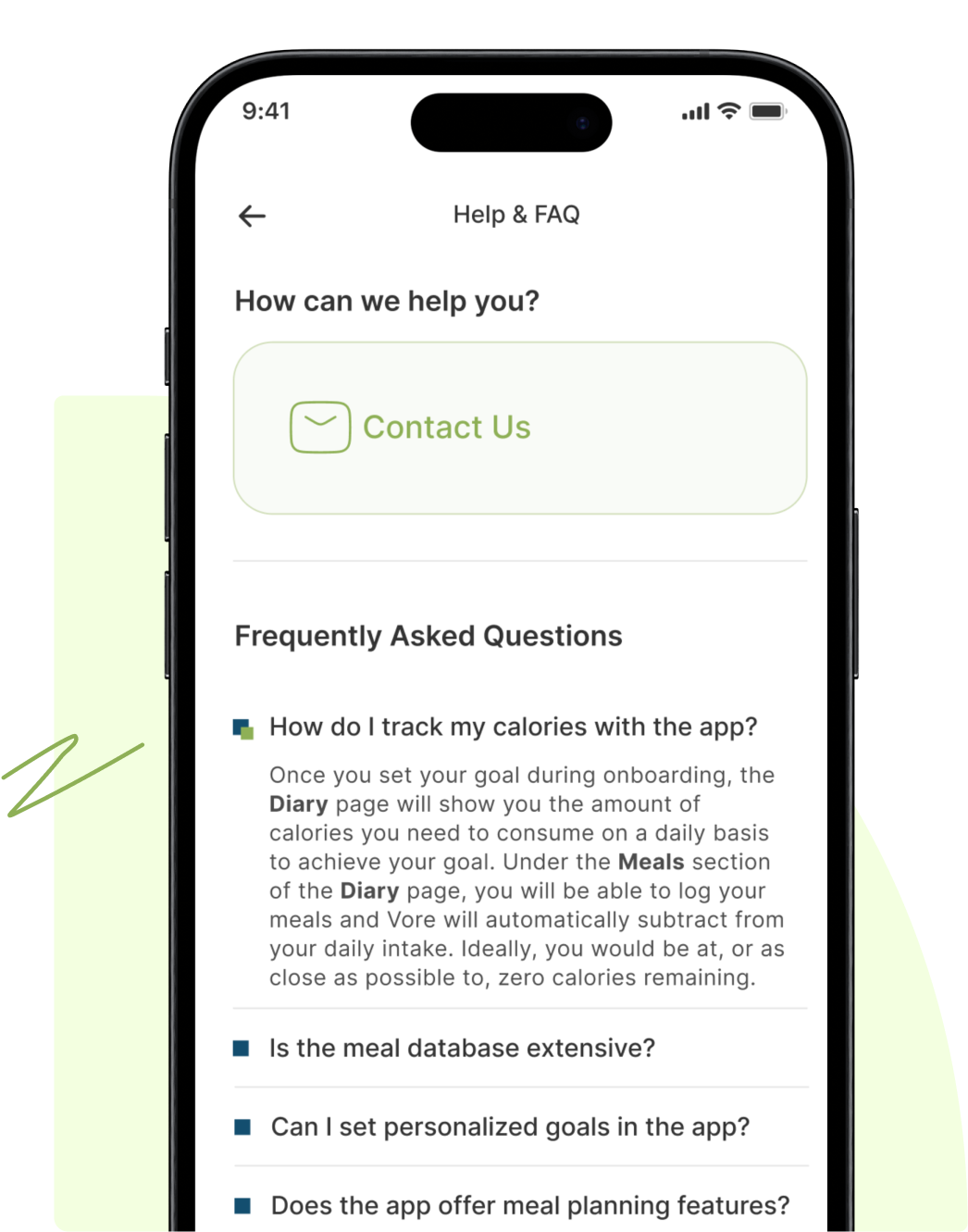 contact form screen